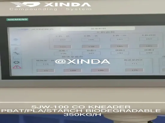 PLA Pbat Starch Biodegradable Plastic Granules Twin Screw Extrusion Machine