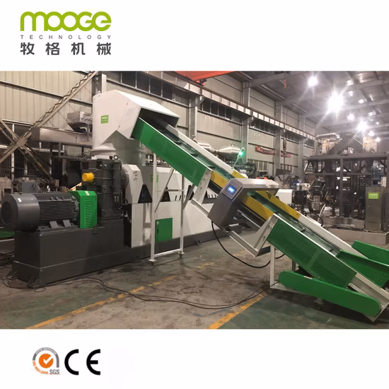 Déchets PP/PE/LDPE/HDPE/BOPP/PA/PVC/ABS/PS/PC/EPE/EPS/PET Film Flake Jumbo Sac tissé Ligne de granulateur en plastique Usine de pelletisation Machine de recyclage de granulation