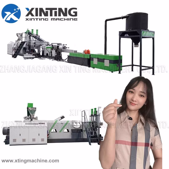 Déchets PET/HDPE/LDPE/PP/PE Bouteilles Films Sacs tissés Recyclage plastique Pelletisation/Granulateur/Granulation/Flacons Déchets Concassage Lavage/Squeezing Shredder Machine