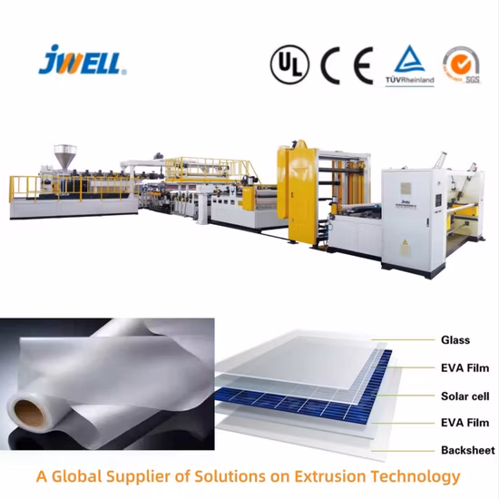 Jwell Plastic Machinery Plaque creuse EVA Poe Emballage solaire Fabricant de feuilles optiques et panneau/film/tuyau/profil/extrusion de recyclage faisant le fournisseur de machines